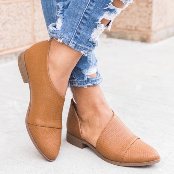 NEW SIZES Ladies open shank ballerina flats. Stone - Picture 6 of 7